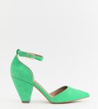 Asos Design Speakeasy Pointed Mid Heels-green