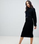 Asos Design Tall Two-piece Skirt In Rib Knit - Black