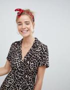Asos Design Button Through Mini Skater Dress In Animal Print - Multi