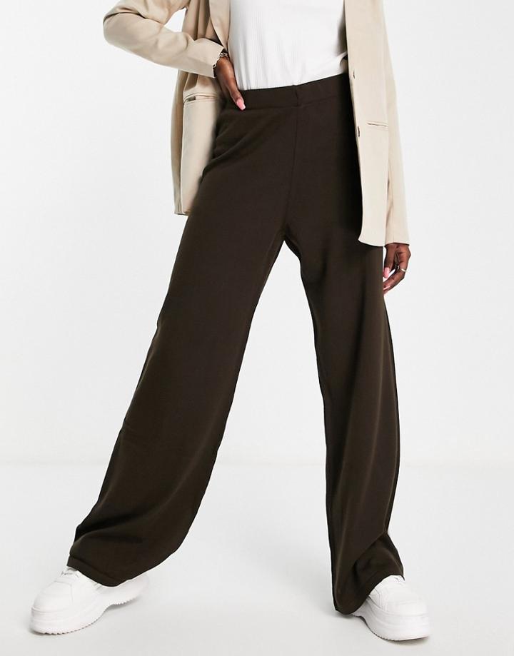 Na-kd Relaxed Knit Pants In Brown - Part Of A Set