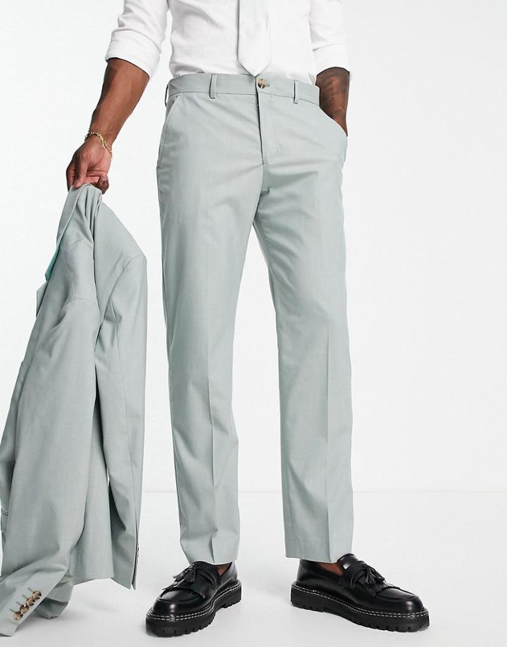 Selected Homme Slim Suit Pants In Mint-green