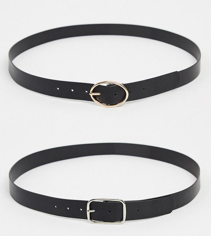 Glamorous Curve Exclusive Belt 2-pack In Black