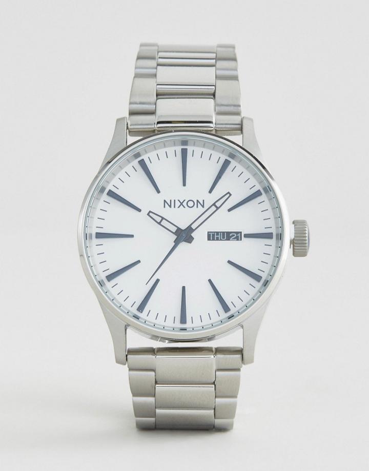Nixon Sentry Ss Stainless Steel Watch In Silver - Silver