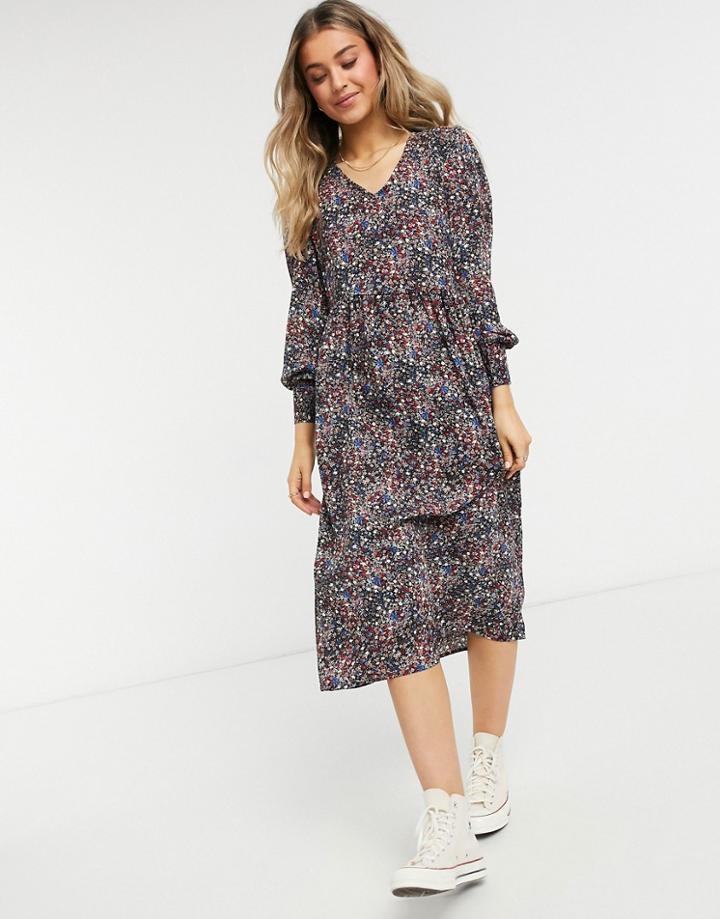 Jdy Midi Dress In Ditsy Floral-multi