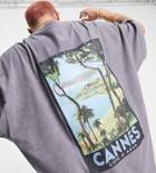 Reclaimed Vintage Inspired T-shirt With Cannes Back Print-grey