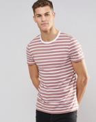 Asos Stripe T-shirt In Pastel Pink