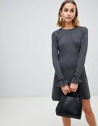 Vero Moda Fluted Sleeve Shift Dress-gray