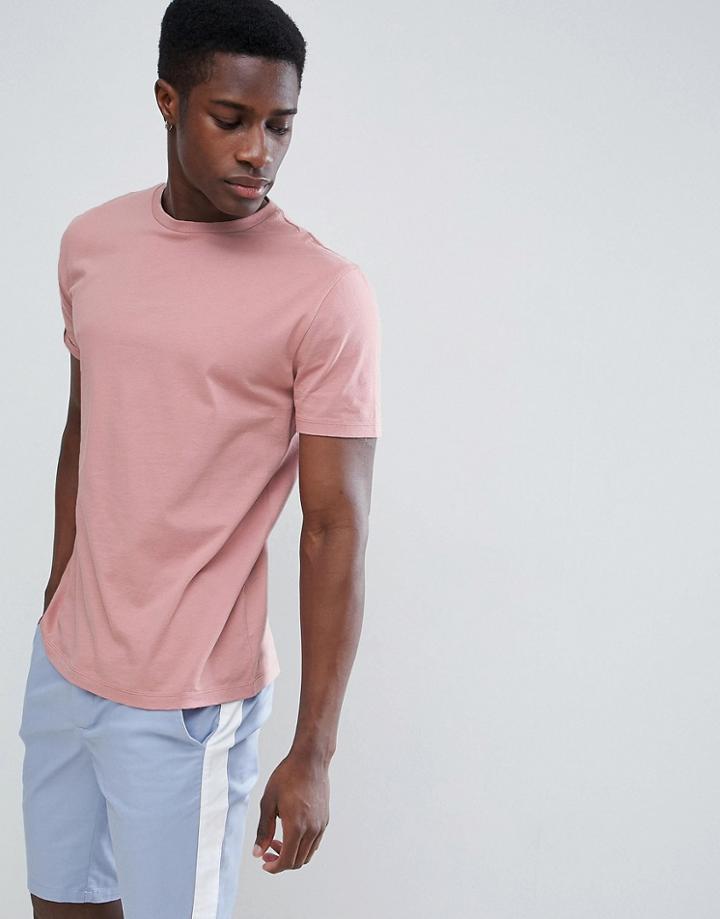 Asos Design Boxy Fit T-shirt In Pink - Pink