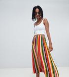 Reclaimed Vintage Inspired Stripe Midi Skirt - Multi