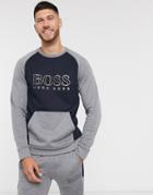 Boss Bodywear Contemporary Sweatshirt With Contrast Detail In Gray