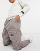 Sixth June Front Zip Pocket Cargo Pants In Brown