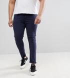 Asos Design Plus Super Skinny Jeans In Navy - Navy