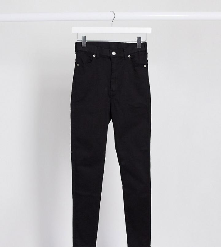 Dr Denim Petite Moxy Sky High Waist Skinny Jeans-black