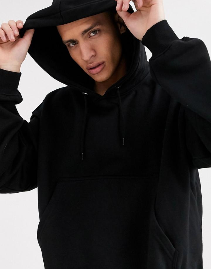 Weekday Oversized Bird Hoodie In Black
