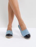 Truffle Collection Toe Cap Espadrille - Blue