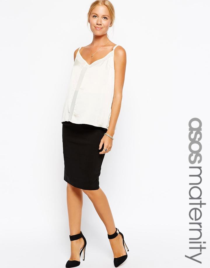 Asos Maternity Midi Tailored Pencil Skirt - Black