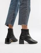 Asos Design Rome Leather Ankle Boots - Black