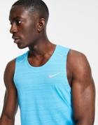 Nike Running Dri-fit Miler Tank In Blue-blues