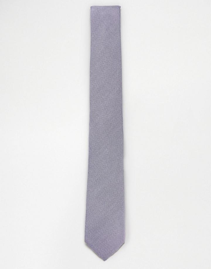Asos Textured Tie In Lilac - Purple