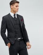 Asos Design Super Skinny Fit Suit Jacket In Charcoal - Gray