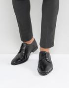 Base London Penny Leather Derby Shoes In Black - Black