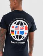 Cheats & Thieves Worldwide Back Print T-shirt In Oversized Fit-black
