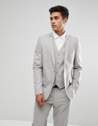 Asos Slim Suit Jacket In Light Gray - Gray