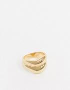 Designb London Double Dome Ring In Gold