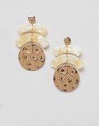 Pieces Statement Circle Earrings - Gold