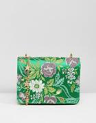 Asos Mini Chinoiserie Cross Body With Star Strap - Green