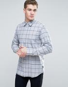 Jack & Jones Originals Shirt In Slim Fit With Brushed Check - Gray