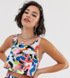 Collusion Graphic Print Cropped Tank - Multi