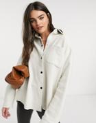 Weekday Betsey Organic Cotton Over Shirt In Beige-neutral