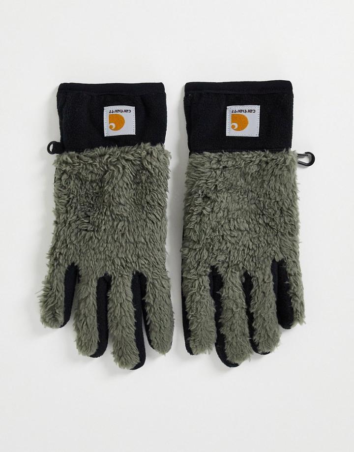 Carhartt Wip Jackston Pile Gloves In Green