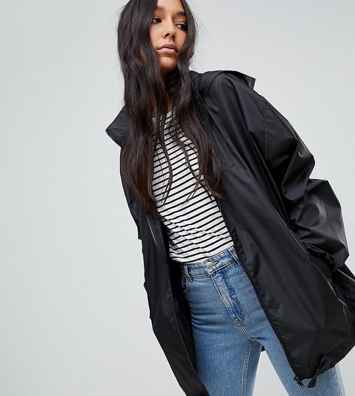 Asos Tallrainwear Jacket With Fanny Pack - Black