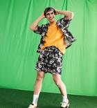 Collusion Shorts In Retro Hawaiian Print Set-multi