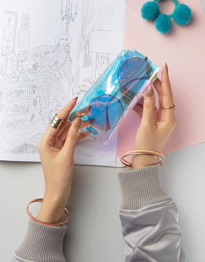 Monki Holographic Sunglasses Case - Multi