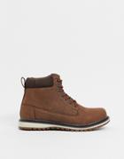 New Look Hiker Boot In Dark Tan-brown