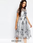 Chi Chi London Midi Prom Dress With Delicate Sequin - Lunar Rock