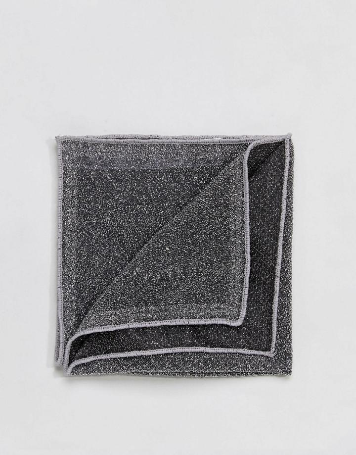 Asos Sparkly Pocket Square In Silver - Silver