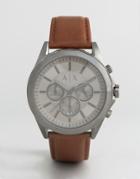 Armani Exchange Ax2605 Chronograph Leather Watch Exclusive To Asos - Brown