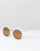 Skinnydip Cat Eye Sunglasses With White Marble - Gold