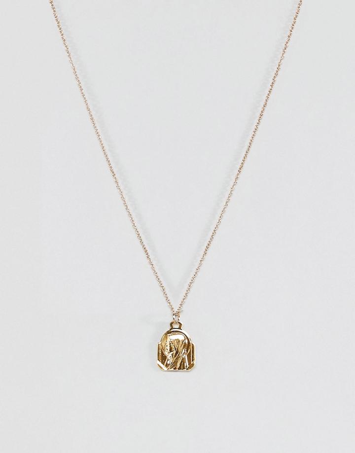 Asos Vintage Style Icon Pendant Necklace - Gold