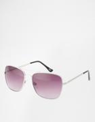 Jeepers Peepers Square Aviator Sunglasses In Silver - Silver