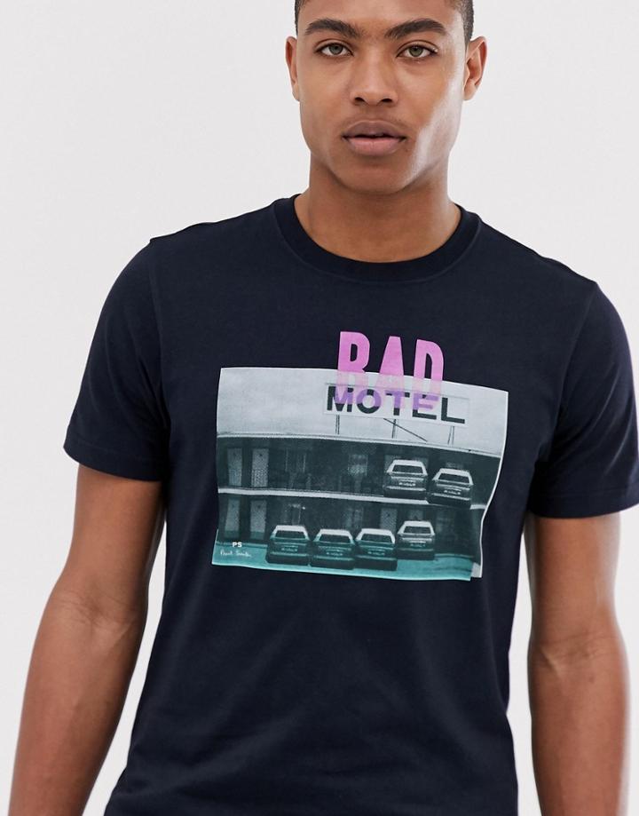 Ps Paul Smith Bad Motel Slim Fit T-shirt In Navy
