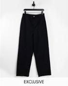 Collusion Unisex Slouchy Chino Pants With Seam Detail In Black
