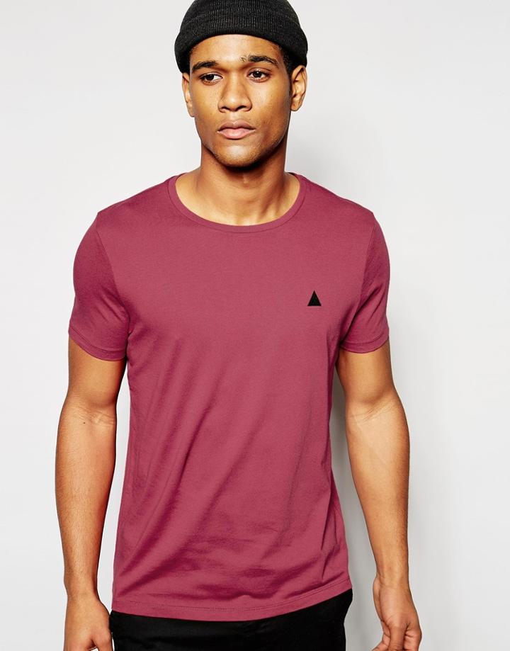 Asos T-shirt With Embroidery And Crew Neck - Earth Red
