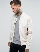 Alpha Industries Ma-1 Bomber Jacket Slim Fit In Off White Exclusive - Cream