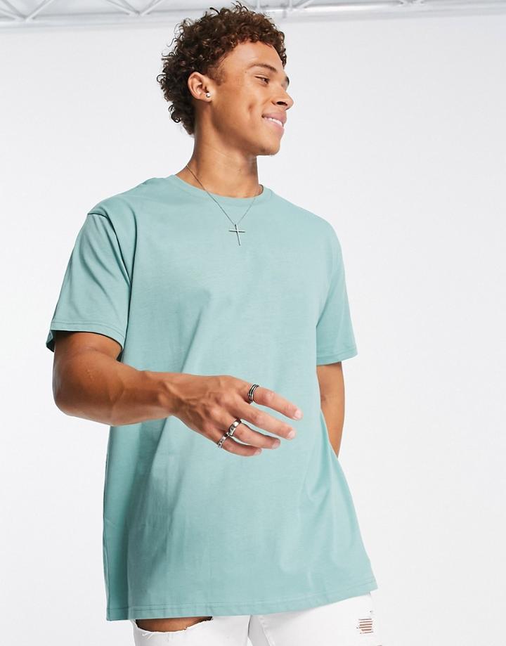 Brave Soul Oversized T-shirt In Oil Blue