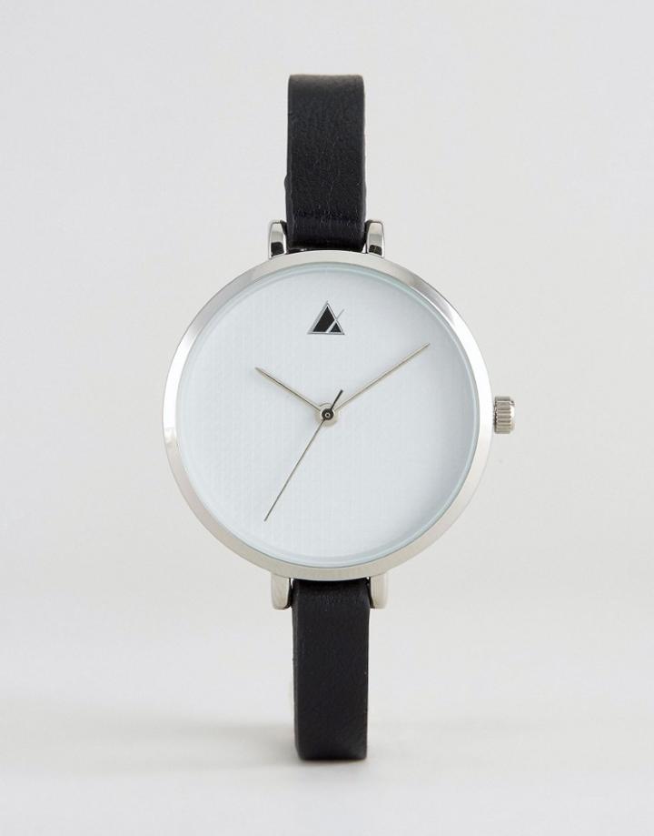 Asos Monochrome Large Face Skinny Strap Watch - Black